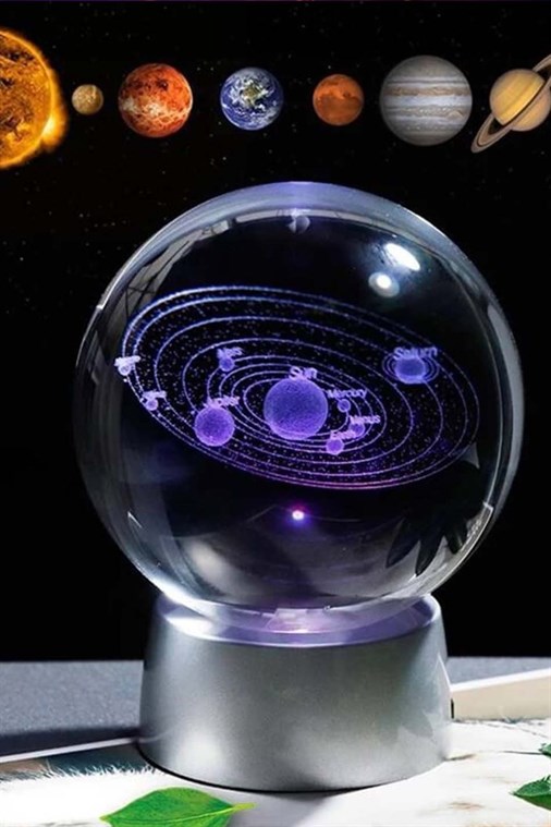 3D Güneş Sistemi Cam Küre